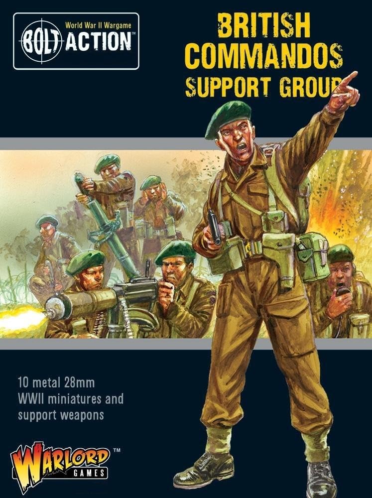 Warlord Games Commandos Support Group - 28mm Scale Metal Miniatures for Bolt Action Highly Detailed World War 2 Miniatures for Table-top Wargaming