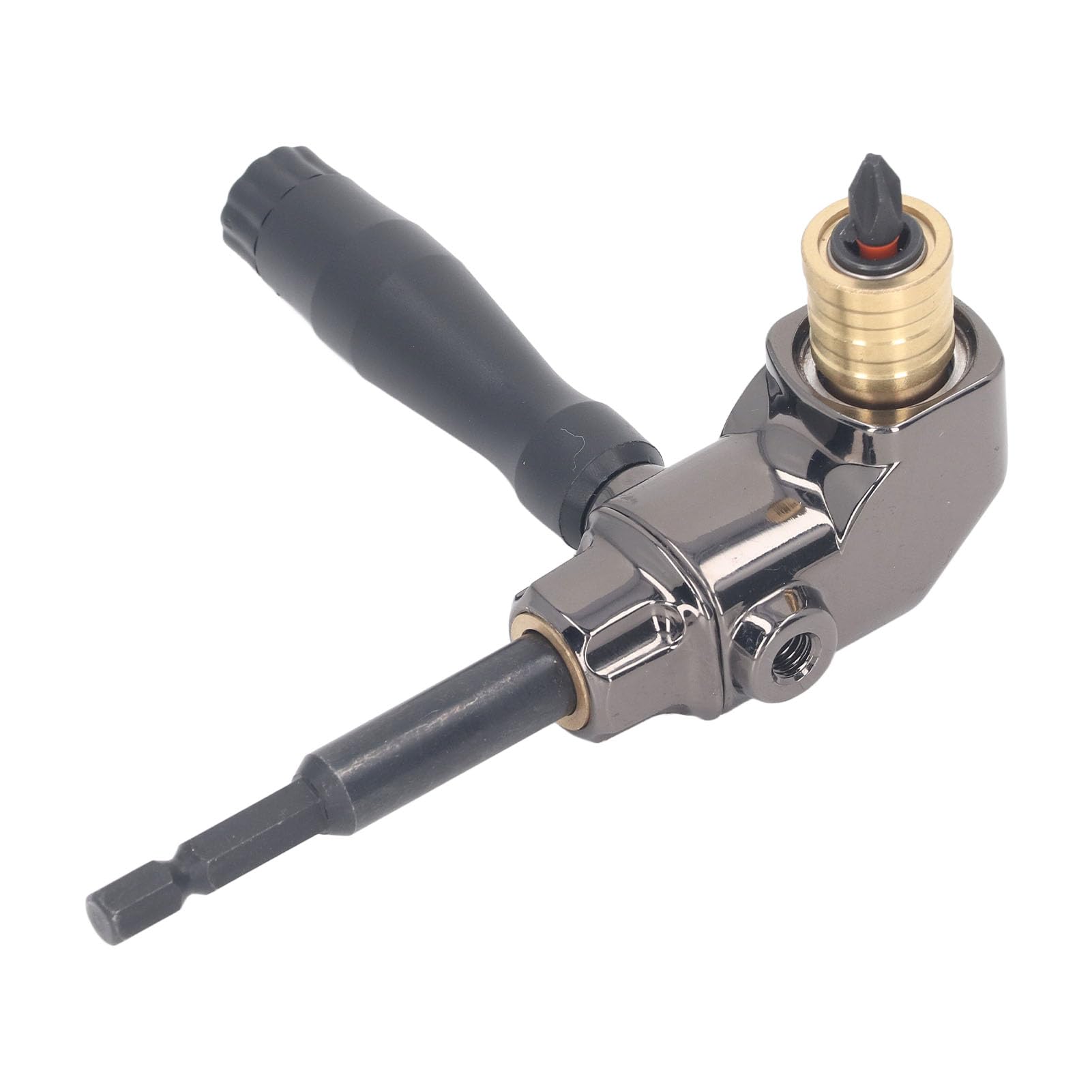 Fafeicy Right Angle Drill Attachment Vanadium Alloy Steel 90 Degrees 6.35mm Hex Connector, Metal Gear Box for Home Repairs, Handicrafts, Woodworking, FAFEICY05SXQ6KIUH