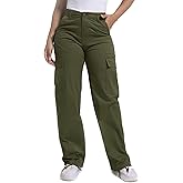 Soulsfeng Women's Baggy Cargo Pants Relaxed Fit Casual Cotton Hiking Pants with 6 Pockets