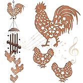ACRNIGHEET Chicken Wind Chimes for Outside Metal Windchimes Indoor and Outdoor Wind Chimes for Chicken Coop Chicken Art Hanging Decoration for Patio Garden Yard Chicken Pendant Thanksgiving Gift