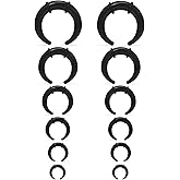 Uqnwbdq 14G-6G Acrylic Septum Pincher Tapers C Shape Buffalo Stretching Expander Rings Spike Horseshoe Barbells Septum Pincher Nose Ear Cartilage Stretching Kit for Women Men