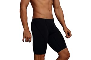 Leshang Men's Swim Jammer Swimwear for Men Swim Shorts Athletic Durable Training Polyester Jammer Swimsuit