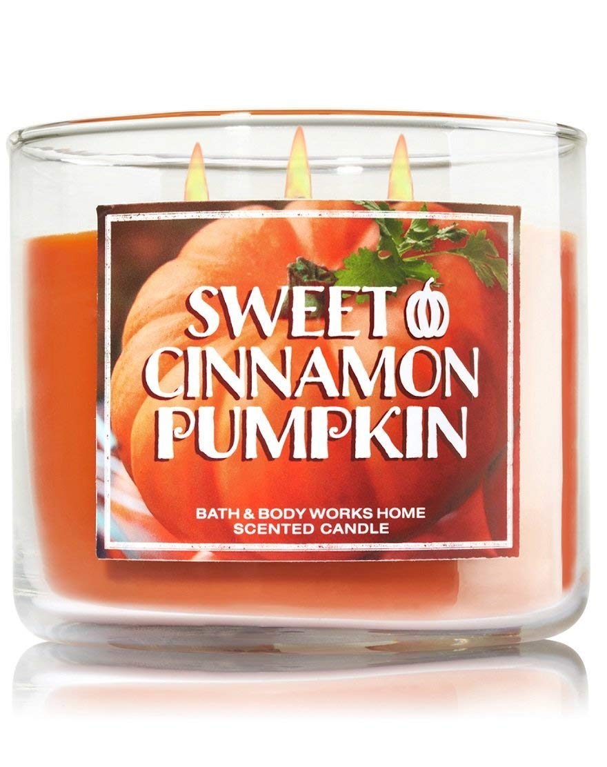 Bath and Body Works Thankful Candle Sweet Cinnamon Pumpkin Wick
