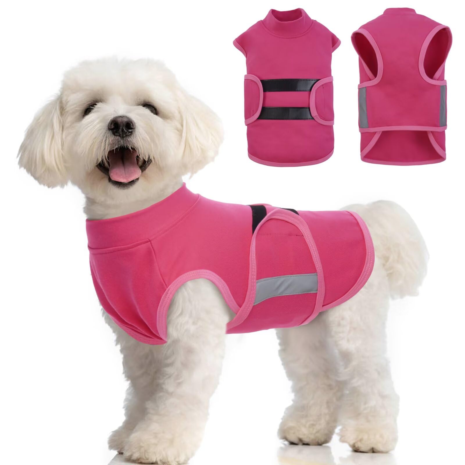 View 1 of *MINOR DAMAGE - USED*
MIGOHI Dog Anxiety Relief Coat,Comfort Anxiety Vest for Dogs,Adjustable Anxiety Calming Wrap for Fireworks,Thunderstorms,Travel, Separation, Dog Anxiety Jacket for Small Dogs,M,Rosered