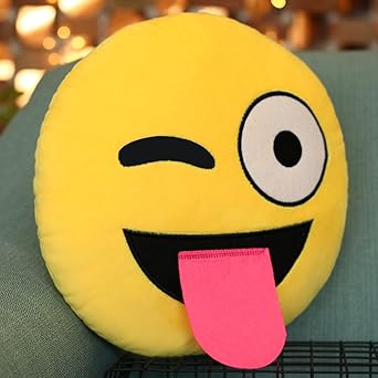 Emoji-Kissen, das heraus Zunge-Kissen, Purpur-Salt® - Emoticon klebt Nettes weiches angefülltes bequemes Plüsch-smiley-Kissen
