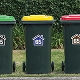 Papa Prints Pack of 4 Wheelie Bin Numbers 140 x 125 mm Waterproof view 5
