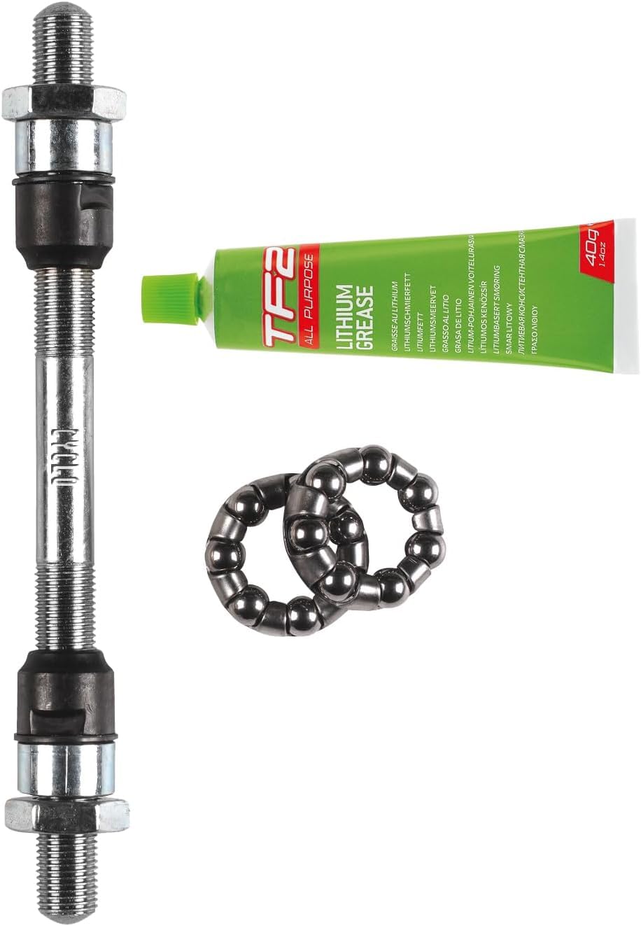 Weldtite Outdoor And Sports 8311 Front Axle With Bearings Grease - Green/Black, 0.9 Cm, Green/Black, 0.9 Cm EU
