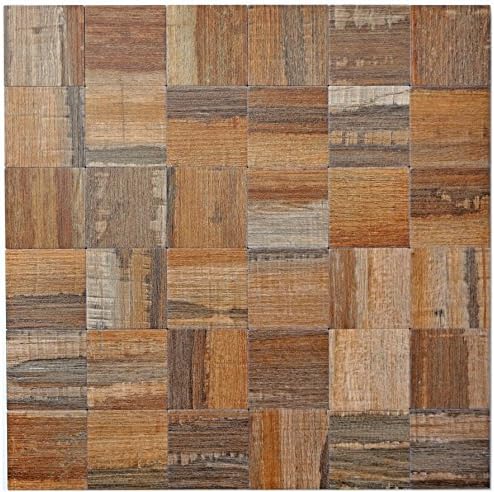 Mosaik Fliese Selbstklebend Aluminium Braun Metall Holzoptik Dunkel Fur Wand Kuche Fliesenspiegel Thekenverkleidung Mosaikmatte Mosaikplatte Amazon De Baumarkt