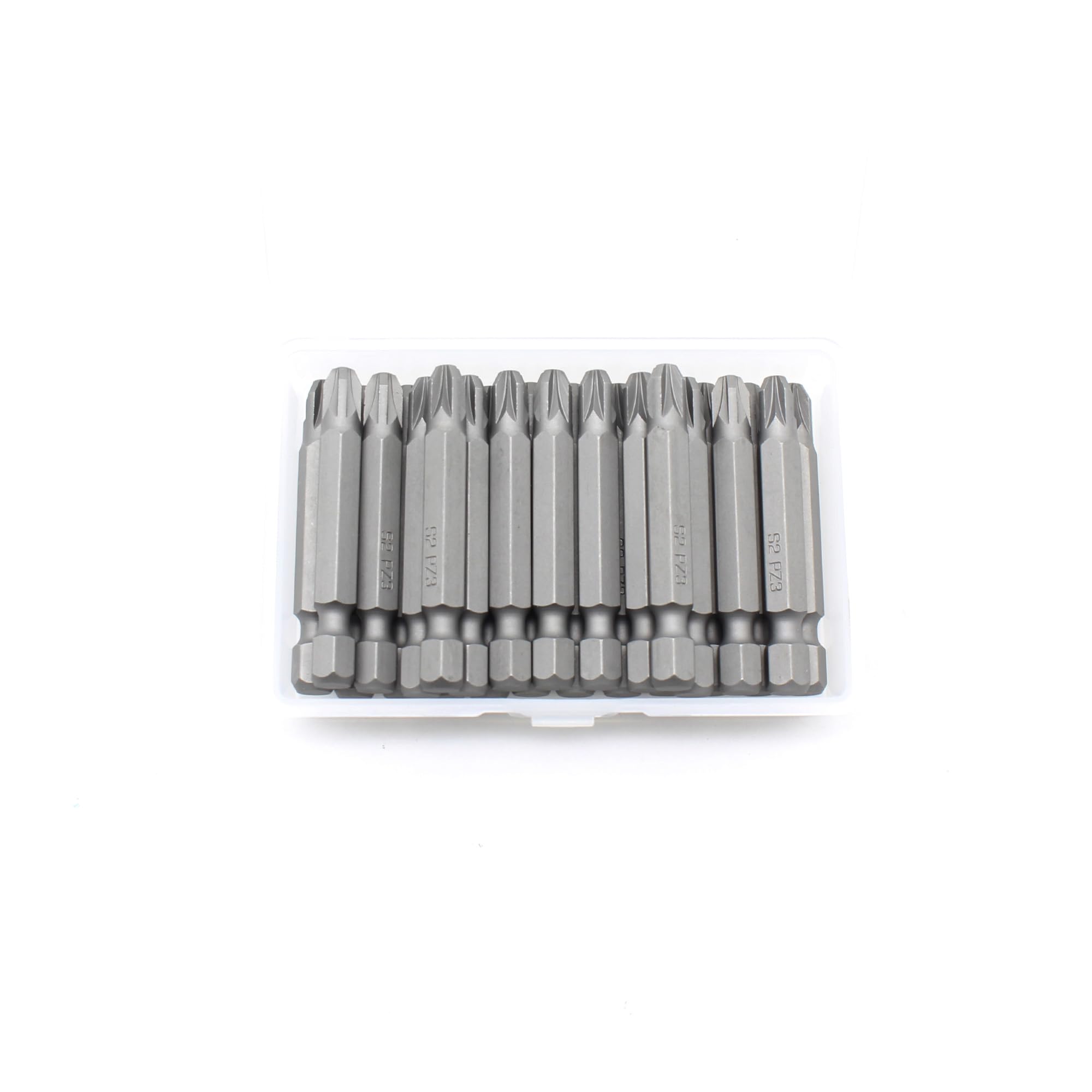 TEMO 25 pc Pozi PZ3 Impact Ready 2 inch (50mmL) Length Screwdriver Insert Bit hex Shank with Quick Release Slot