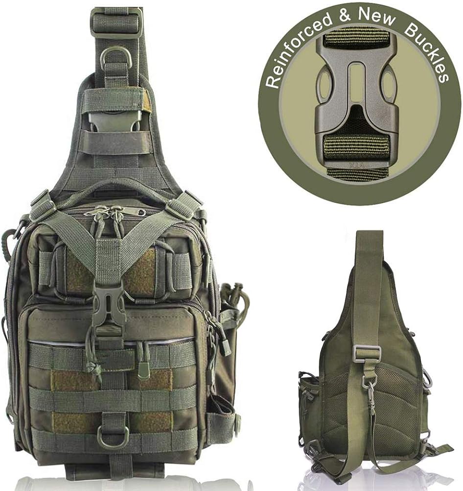 BLISSWILL Fishing Backpack Outdoor Tackle Bag Large Fishing Tackle Bag Water-Resistant Fishing Backpack with Rod Holder Shoulder Backpack (Army Green) : Clothing