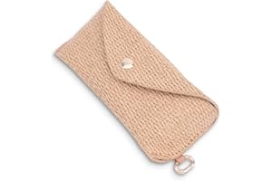 CRAFTYMELODY 1Pcs Woven Straw Glasses Case Wheat Rectangle Eyeglass Cases with Clip Hard Shell Protective Sunglasses Pouch Po