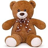 Sausudols Teddy Bear Stuffed Animal 24'' Small Teddy Bear Plush Toy Gift for Valentine Christmas Birthday Dark Brown