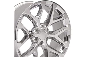 OE Wheels LLC 22 inch Rims Fit pre-2019 Silverado Sierra pre-2021 Tahoe Suburban Yukon Escalade CV98 22x9 Chrome Wheel Hollander 5668