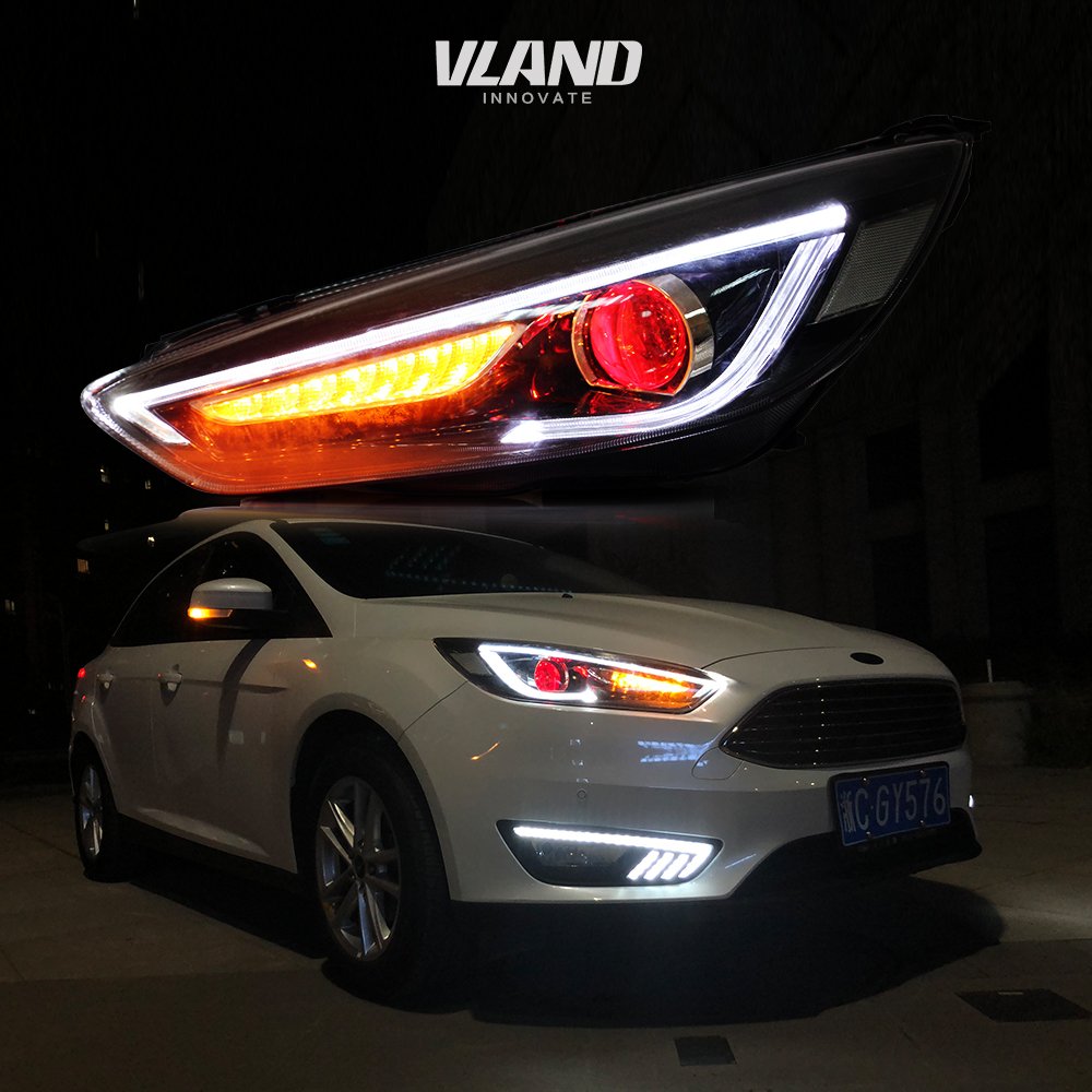 Amazon.com: LED Infiniti Headlights Projector For Ford Focus 2015-2017  Sequential Indictor: Automotive