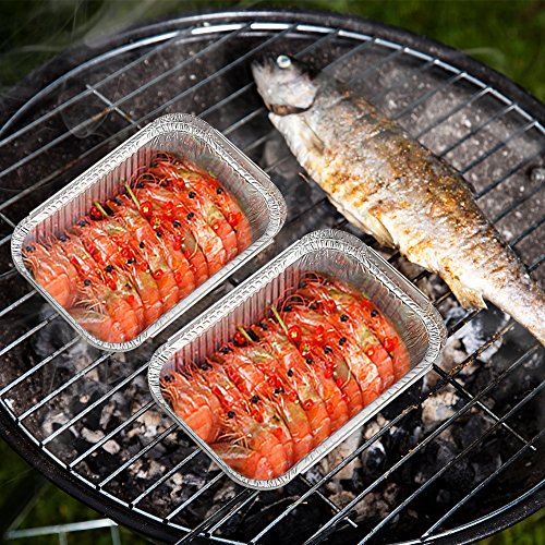 50-Pack Aluminum Foil Pans Disposable Durable Loaf Baking Pans for BBQ, Roasting, Broiling and Cooking Cakes - Thumbnail 5