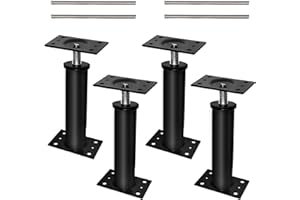 NAXVIO House Jacks for Leveling, 11"-16" Adjustable Jack Post Basement Floor Jack, Screw Floor Jack Post Supports Stabilizer Jacks for House Foundation, Stairs, Porches, Roof Beams