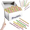 Fruidles Swirl Candy Cane Sticks Suckers, Old-Fashioned Multicolored Lemon Flavor, Individually Wrapped, 5.5" Inch, Net WT 10.17 oz (288g), 24-Pack - 0.42oz (12g) Pieces (Assorted Candy Sticks)