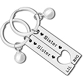 Dabihu Sister Gift Keychain for 2 Big Little Sister Matching Jewelry Friendship Jewelry for Women Girls Family Best Friends Gift Birthday Christmas Graduation Present
