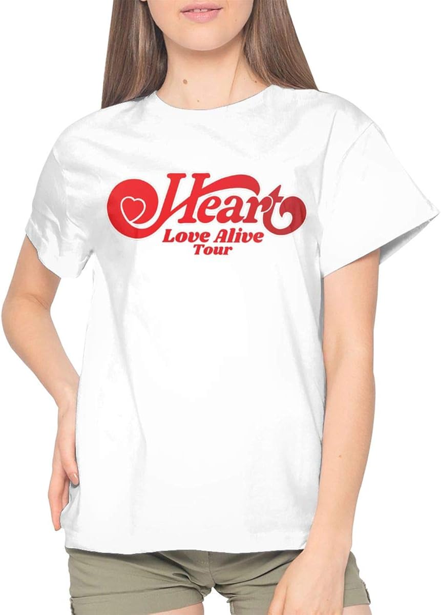 Heart Band Logo S Stylish Short Sleeve Round Neck Music Band Shirts