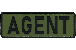 uuKen PVC Agent Patch 4"x1.4" Enforcement Federal Special Agent Vest Hook Fastener Patch (Black and Green, 4"x1.4")