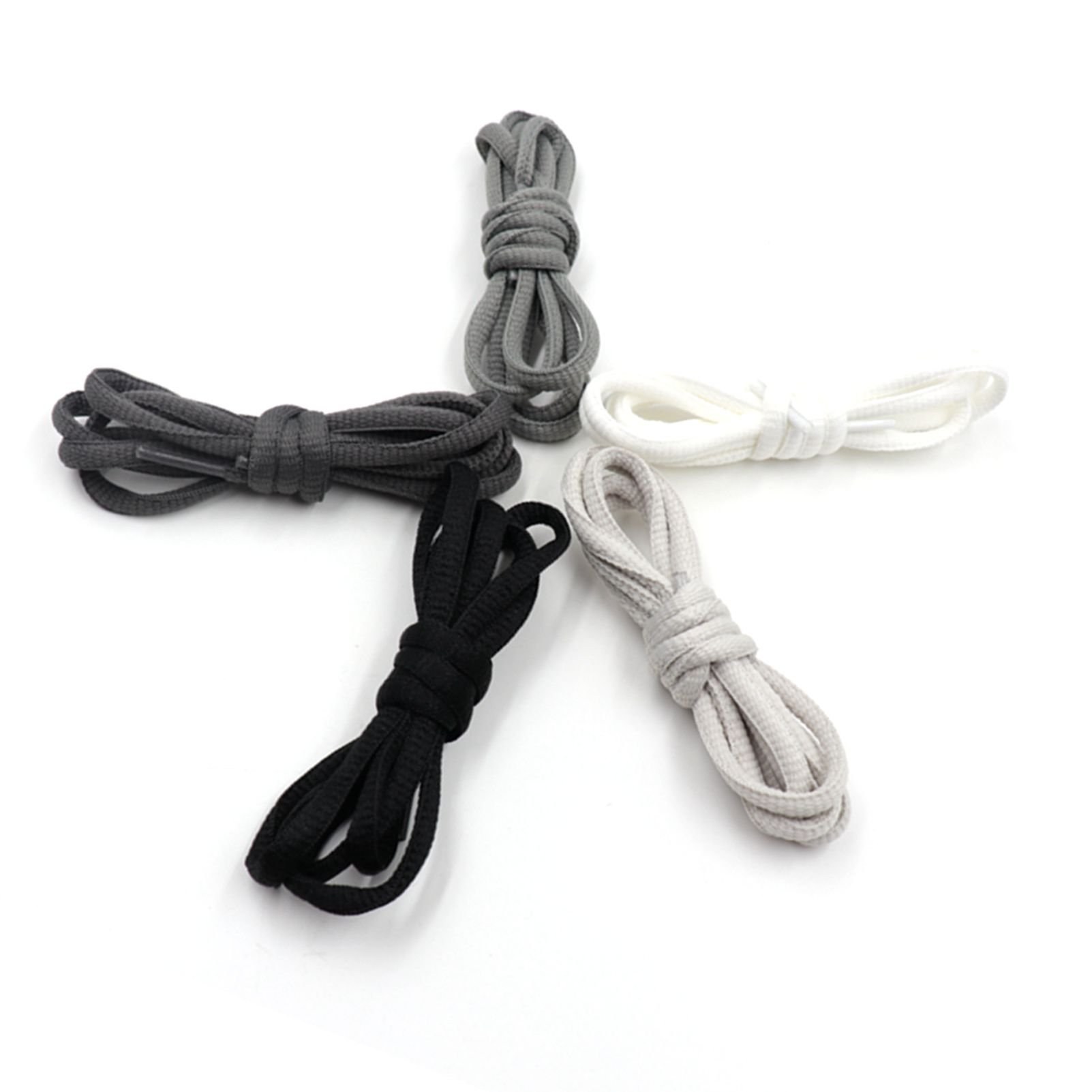 Coollace5 Pairs Pack Half Round Athletic Shoelaces Oval Shoe Laces for Sneakers (47.2", Gary Series)