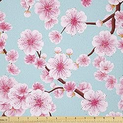 Ambesonne Cherry Blossom Fabric by The