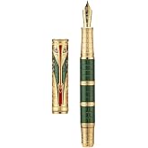 Hongdian D5X Fountain Pen - Green Qin Dynasty Writing Pen with Fine Nib and Converter Set