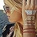 Flash Tattoos Dakota Authentic Metallic Temporary Tattoos 4 Sheet Pack (Black/gold/silver) - Includes Over 43 Premium Waterproof Tattoos