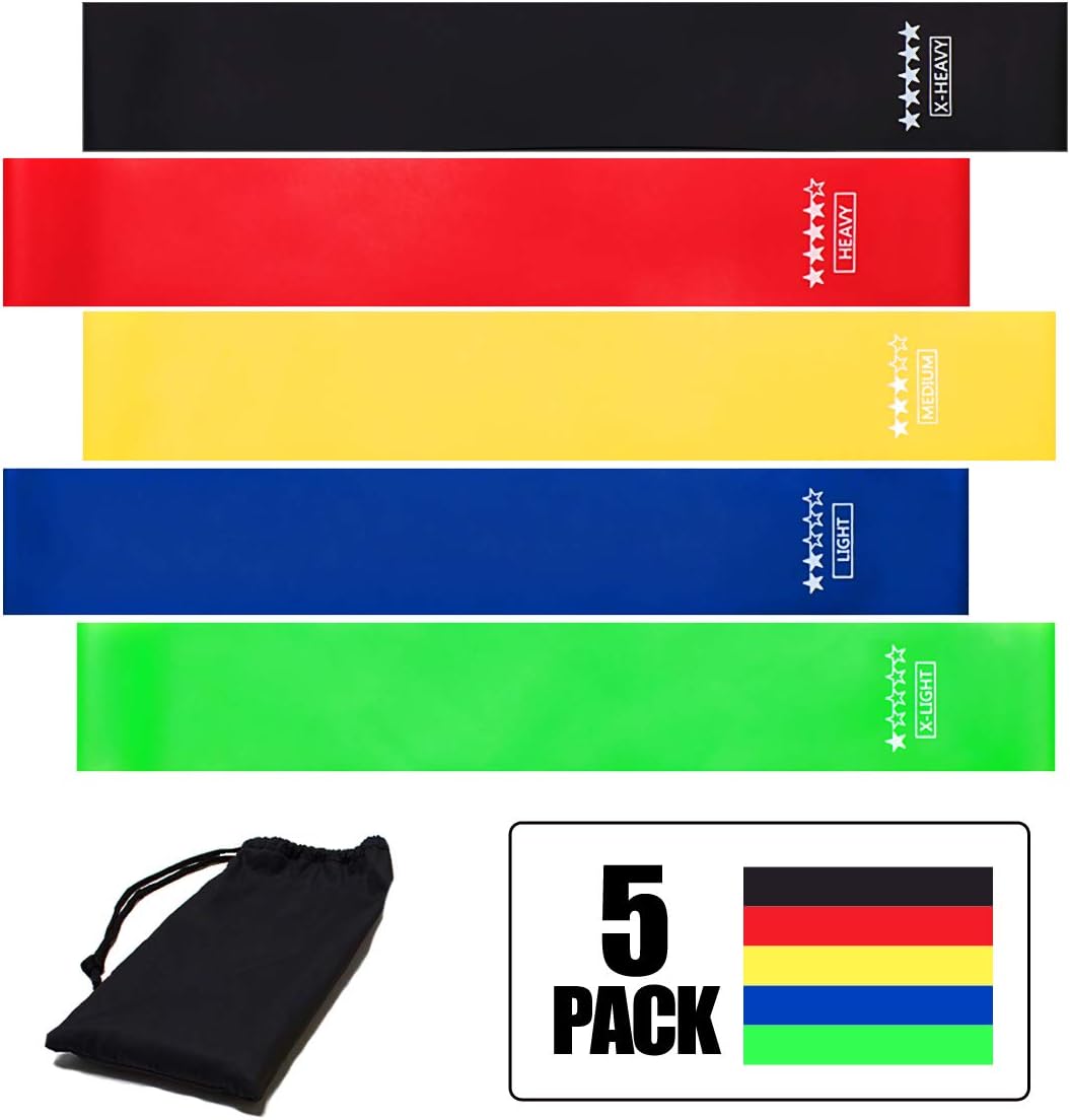 Hi Clasmix Resistance Loop Bands, Resistance Exercise Bands for Home Fitness, Stretching, Strength Training, Physical Therapy, Natural Latex Workout Bands, Pilates Flexbands
