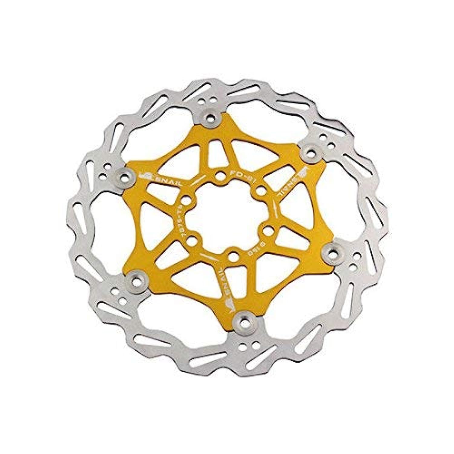 Bike Bicycle Disc Brake Rotor Floating MTB Rotors 160mm (Gold)