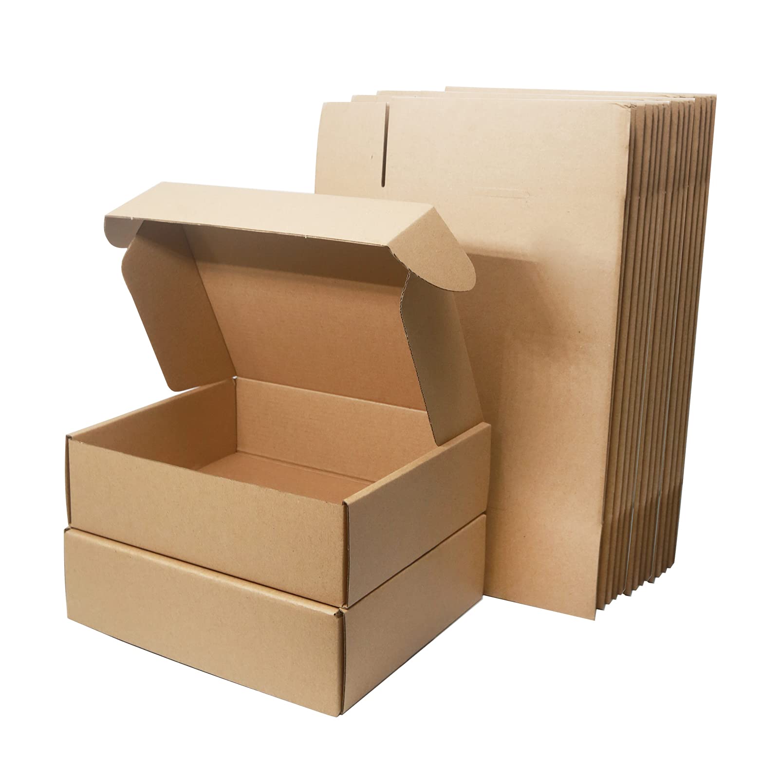 Corrugated Cardboard Shipping Boxes, 25×20×7cm Royal Mail Small Parcel PiP Postal Boxes, Brown Packaging Mailing Boxes for Business, Posting, Storing or Gift (Pack of 10)