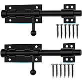 Slide Bolt Gate Latch, 7.8 Inch Heavy Duty Solid Stainless Steel Bolts Latches,for Fence, Yard Doors, Garages, Bedrooms, Cupb