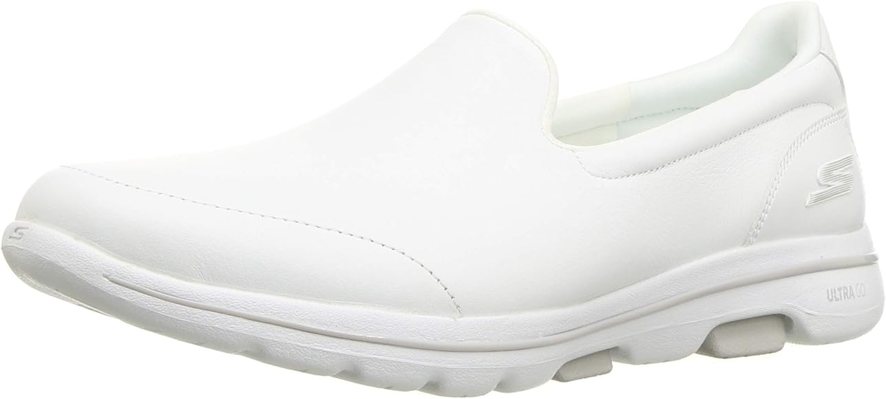 skechers go walk white leather