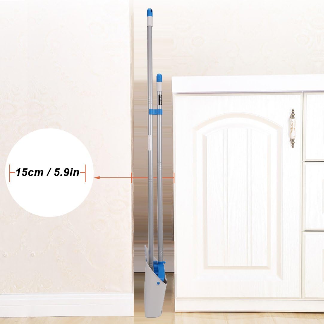 TreeLen Long Handle Broom and Dustpan Set,Upright Dust Pan Combo for Home, Kitchen, Room, Office, Lobby Floor Use Without Bending: Home & Kitchen