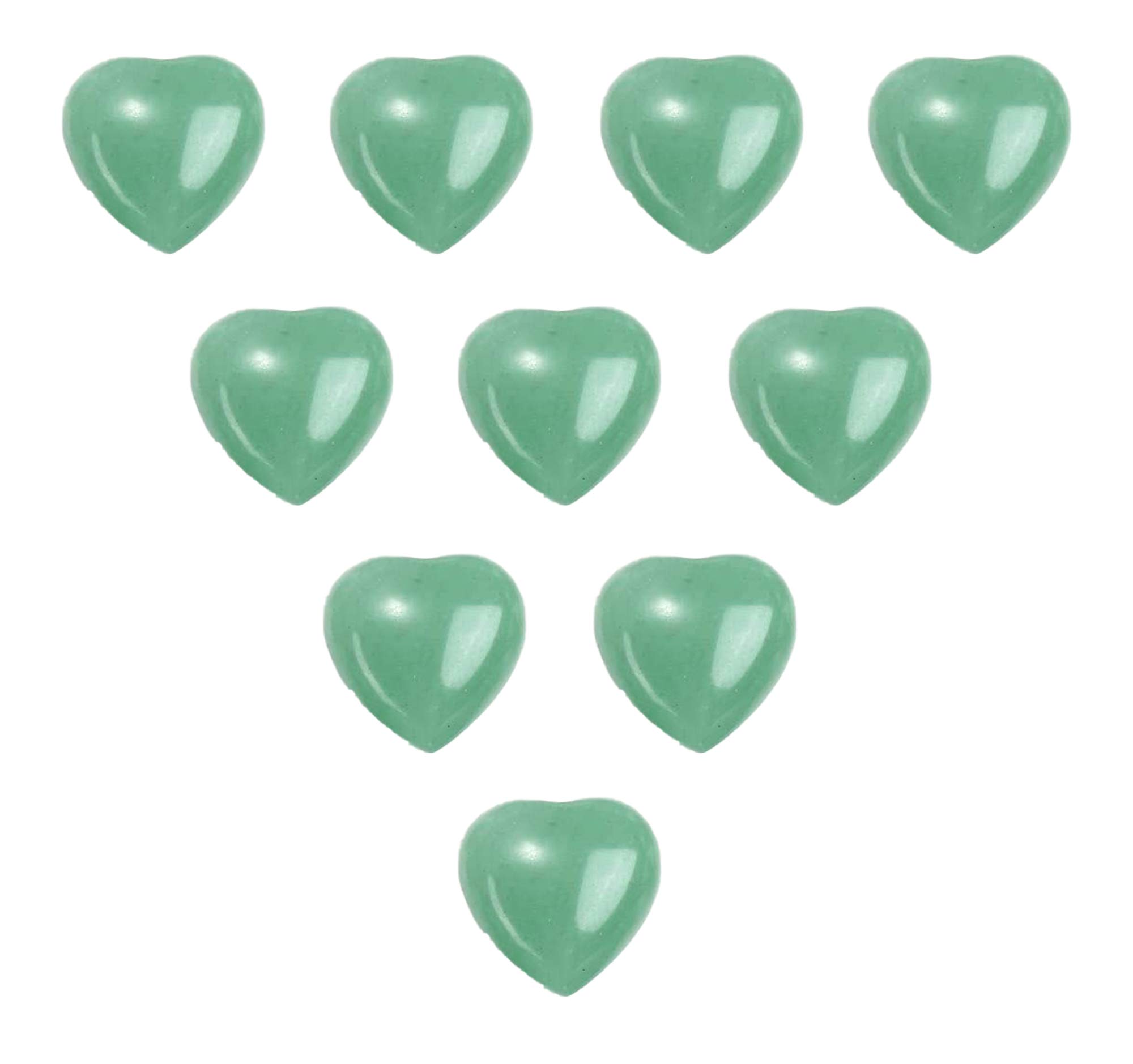 Wonder Care_Healing Crystal Pocket Heart Natural Green Aventurine Love Puff Heart Carved Shape Palm Worry Stone Reiki Chakra Balancing Gift for Christmas,New Year,Valentine’s (15-20mm)-Pack of 10