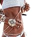 Biki Wave Body Chain Bikini Jewelry Belly Chains Beach Wear (Silvery)