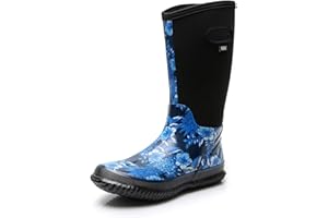 WTW Women's Rubber Rain Boots Mid Calf Waterproof Insulated Neoprene Muck Boots Outdoor Hunting Garden Boots for Women