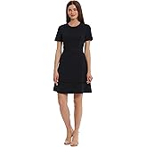 Maggy London Women's Sophisticated Fit and Flare Dress with Trim Details Event Occasion Guest of