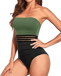 Holipick Women Olive Green and Black One Piece