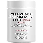 Codeage Multivitamin Performance Elite Max Supplement - Vitamins A, B6, B12, C, D, E, Vitamin K (MK-4, MK-6, MK-7, MK-9), Essential Minerals, Botanical & Grass-Fed Organ Extracts, Lutein - 90 Capsules