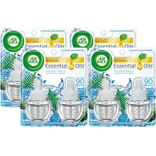 Air Wick Scented Oil 8 Refills, Fresh Waters, (4X2x0.67oz), Air Freshener