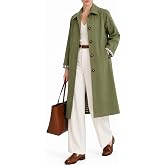 Orolay CHIIONE Women Trench Coat Single Breasted Classic Long Rain Coat | Plaid Lining, Waterproof, Windproof, Lightweight, Trendy, Deep Pockets, Spring Fall Fashion, Outerwear