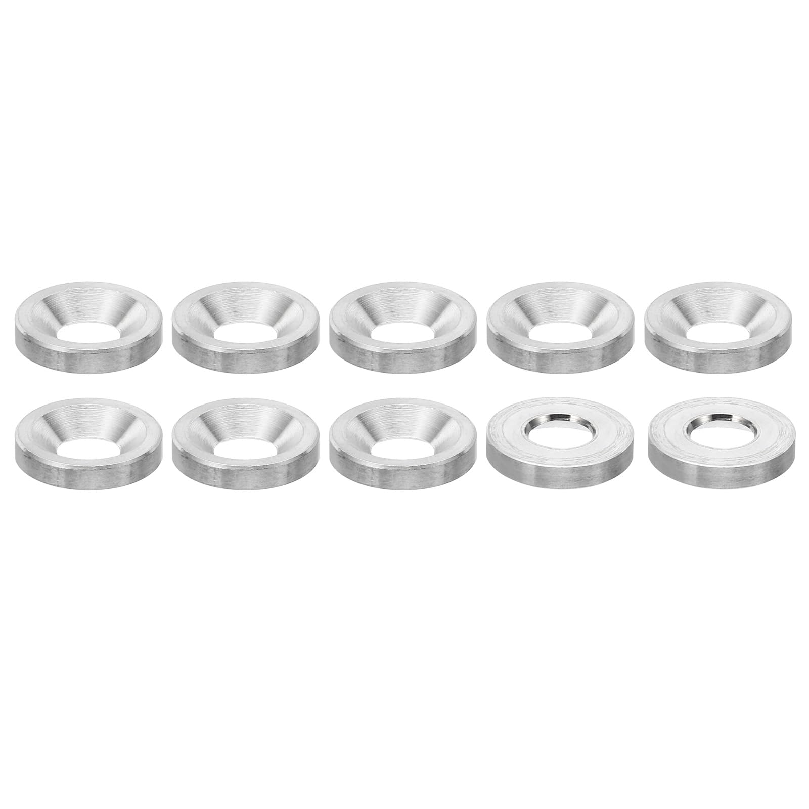PATIKIL M6 Finish Countersunk Washer, 10pcs 16mm Dia. 3mm Tall Solid 304 Stainless Steel CNC Finish Cup Washer Flat Screw Head Gasket for Construction