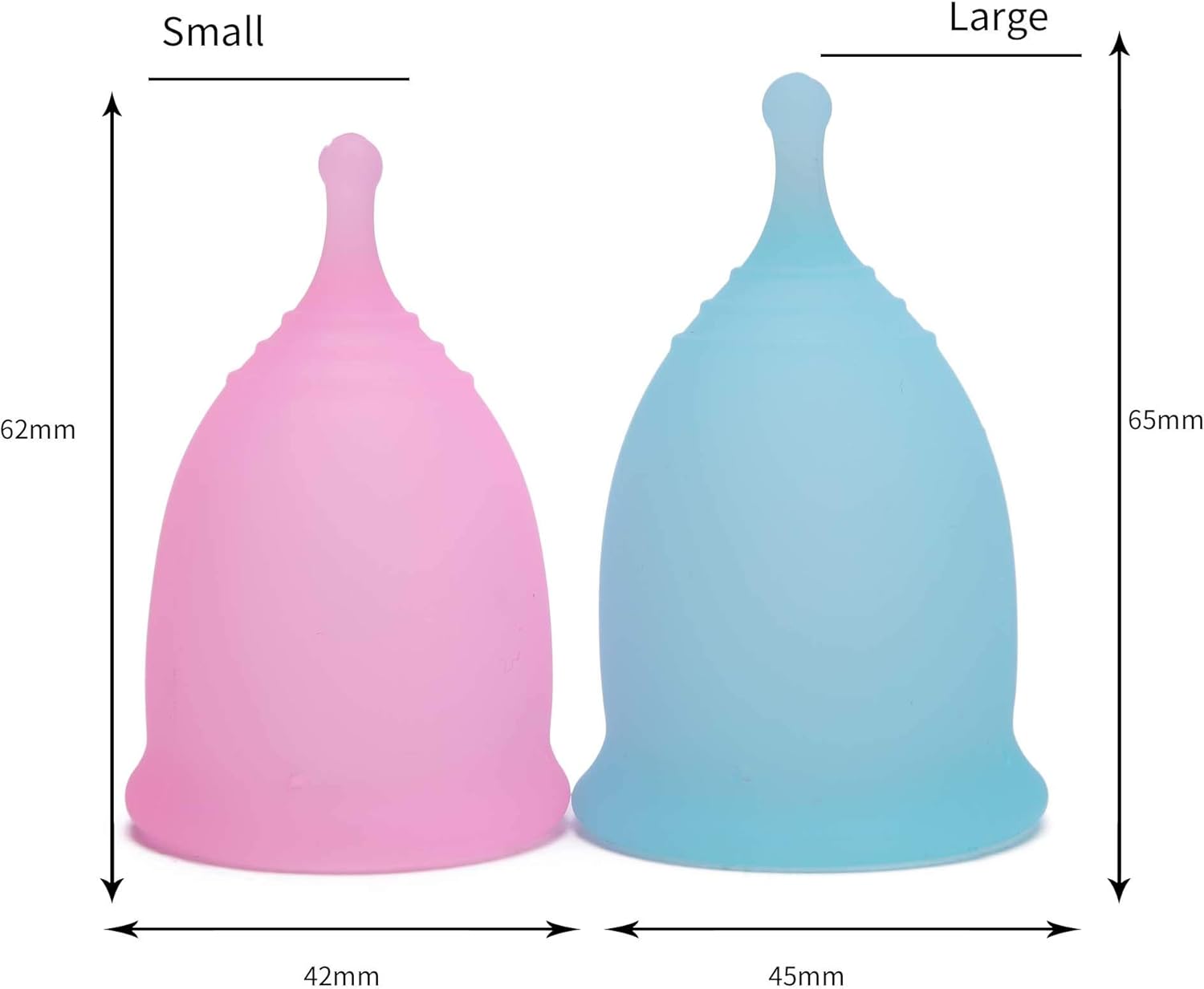 JDiction Menstrual Cup Authentic Original Cups Set of 2 Sizes with Bags and Cleaning Brush Economical Reusable Period Cup Feminine Alternative Protection for Cloth Sanitary Napkins for Menstruation: Health & Personal Care