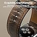 top4cus Genuine Leather Band iwatch Strap Compatible with Apple Watch Series 6, SE, 5, 4, 3/2/1 and Sport Edition, Stainless Steel Clasp (42mm, Retro Coffee Brown)