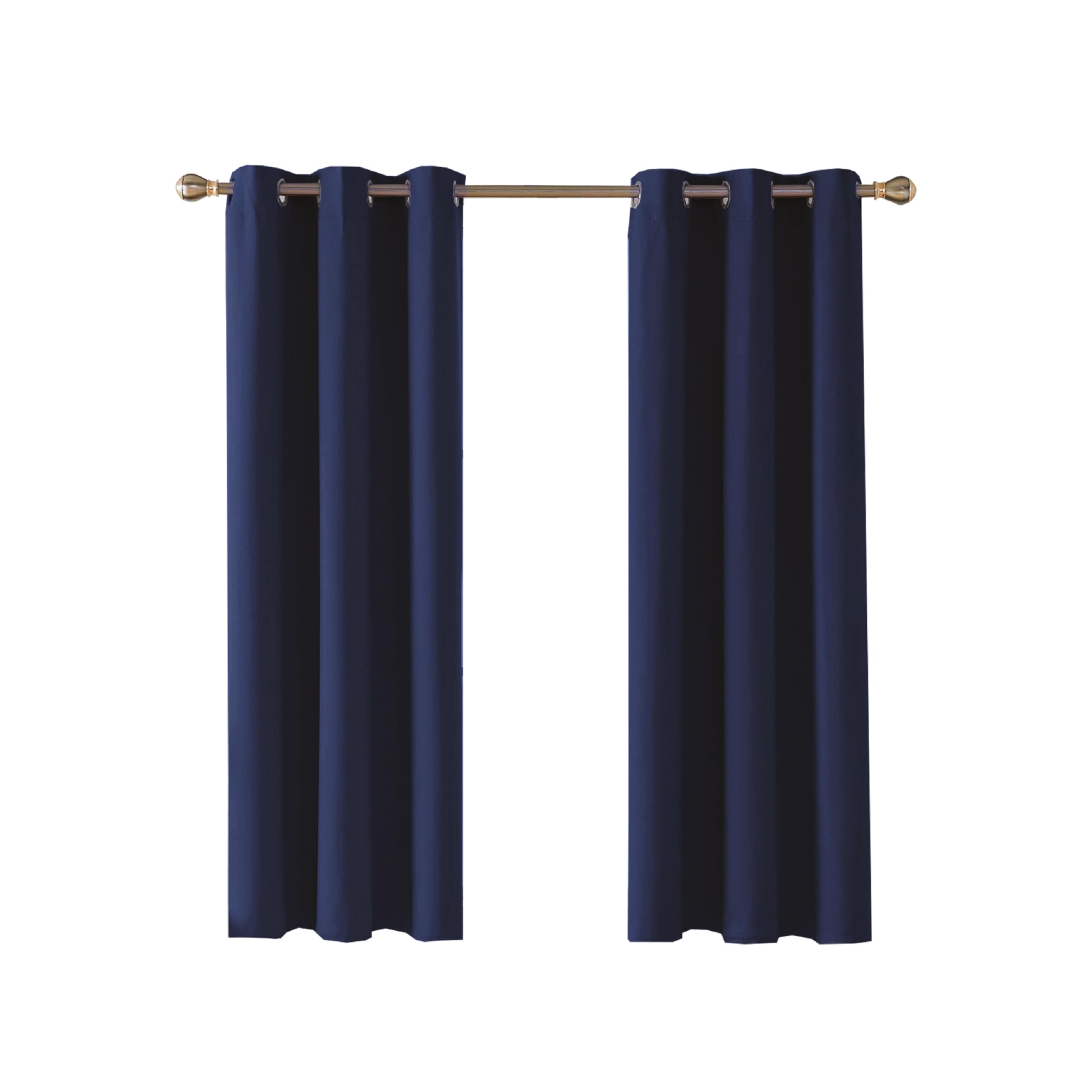 Home In Style 4U Thermal Insulated Blackout Curtains for Bedroom Windows Navy Blue Curtains 90" width x 54" drop 2 Panels, Ring Top Eyelet Super Soft Blackout Eyelet Curtains for Living Room