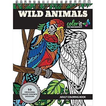 Wild Animals Adult Coloring Book - Features 50 Original Hand Drawn Zentangle Wild Animal Designs Printed on Artist Quality Paper with Hardback Covers, ... Pages, and Bonus Blotter by ColorIt Wild Animals Adult Coloring Book - Features 50 Original Hand Drawn Zentangle Wild Animal Designs Printed on Artist Quality Paper with Hardback Covers, ... Pages, and Bonus Blotter by ColorIt