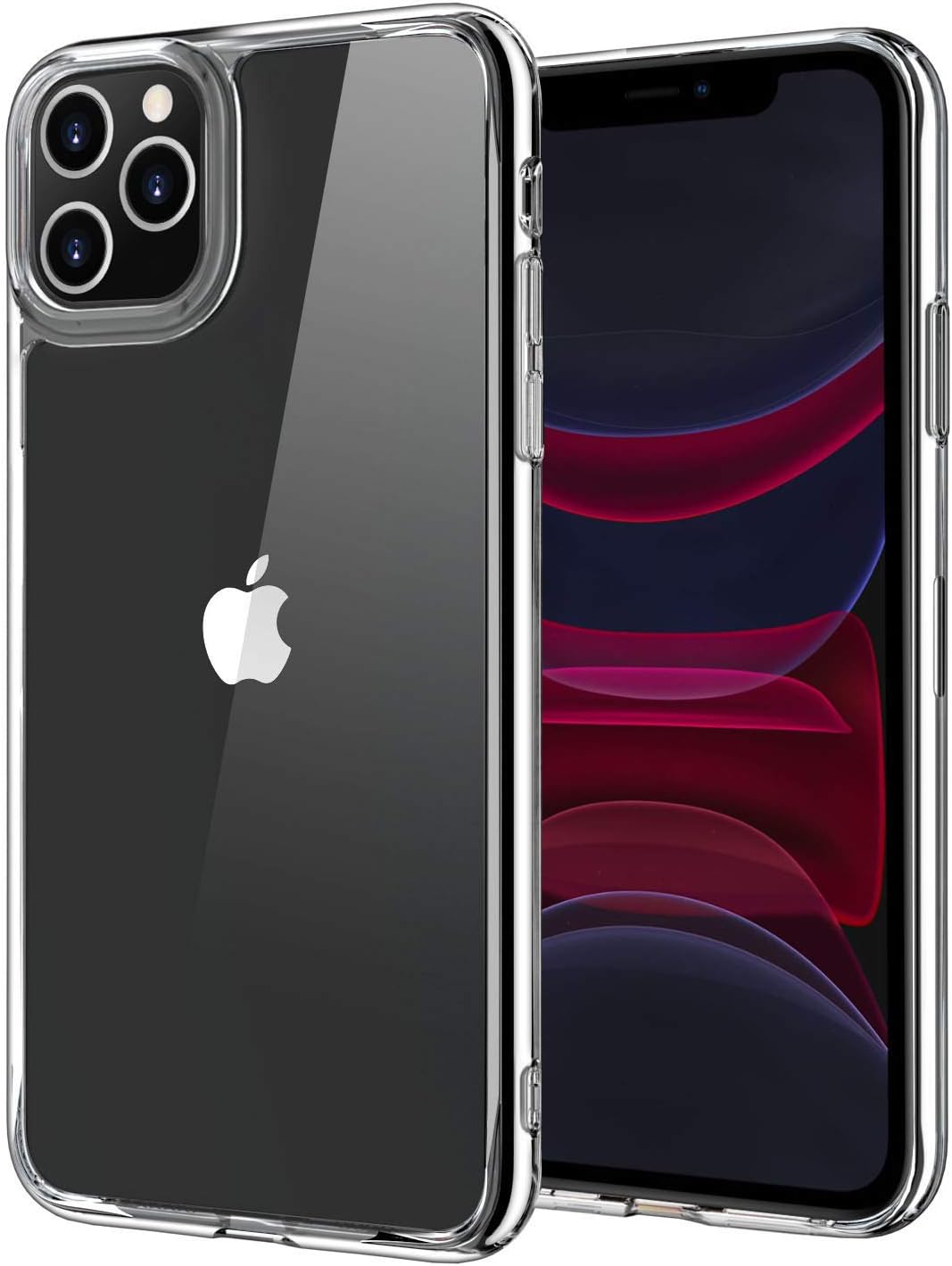 Compatible with iPhone 11 Pro Max Case, 9H Tempered Glass Shock Absorption Anti-Scratch Mimics Shockproof Glass Back of iPhone Support Wireless Charging Cover for 6.5 inch Crystal Clear