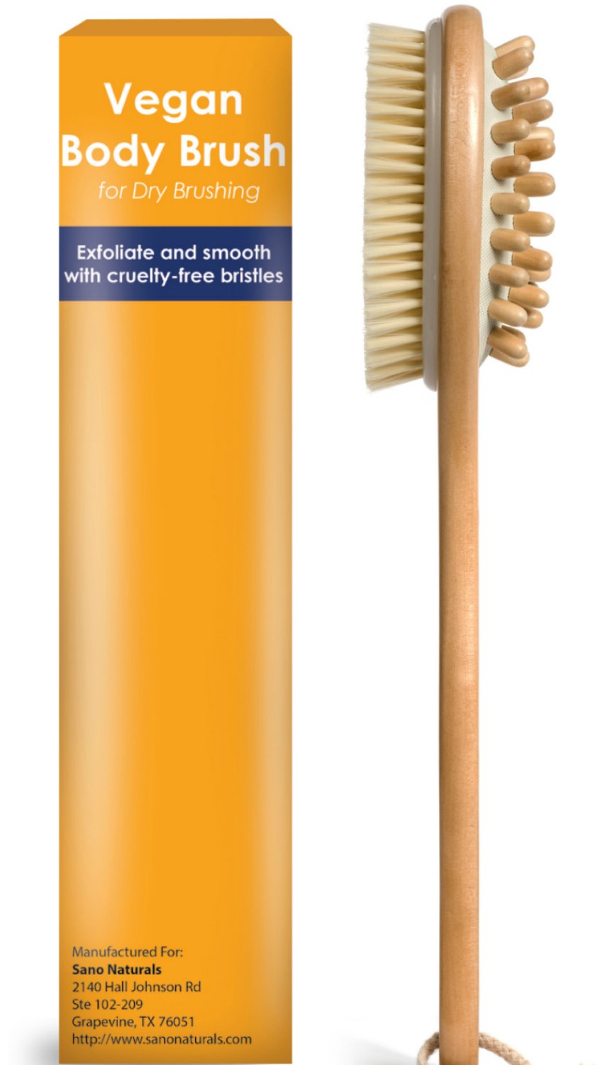 Dry Brushing Body Brush VEGAN Cellulite Brush Gentle Natural eBay