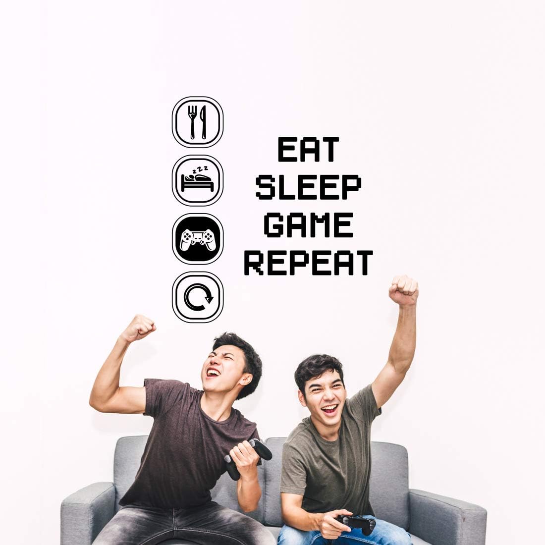 Eat Sleep Game Repat Children Room Wall Sticker Mural Vinyl Play Decal Nursery Kids Gamers Wall4Stickers Art Teenager Video Game Mural (XL 1m x 88cm (39.3 x 34.6 inches)) - Image 5